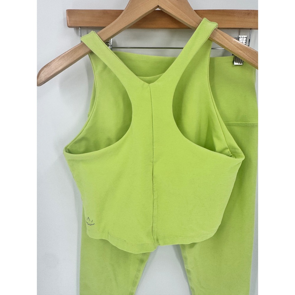 Beyond Yoga Activewear Set Women Medium Lime Green Cropped Tank & Leggings - Picture 6 of 13